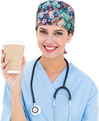 Working Cap Scrub Caps with Sweatband Adjustable Tie Back Hat Nurse Surgical - Image 5