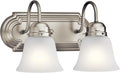 Kichler 12.25" 2-Light Vanity Bath Light in Brushed Nickel, Modern Bathroom by Kichler