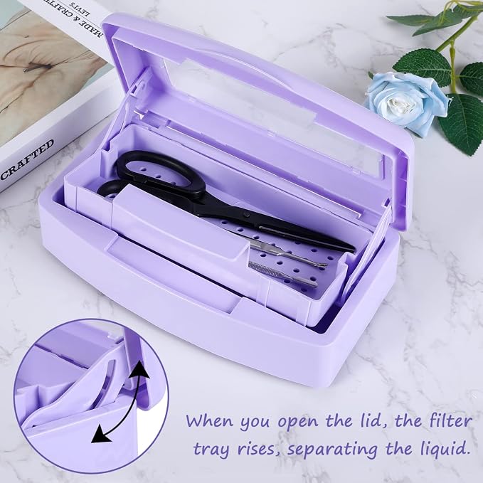 Gusnilo Nail Tool Sterilizer Box Disinfectant Jar Plastic Disinfectant - Image 4