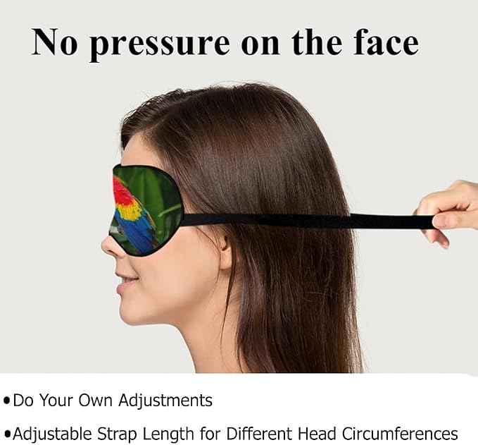 Macaws Parrot Silk Sleep Mask Tree Branch Bright Bird Tropical Eye Mask - Image 4