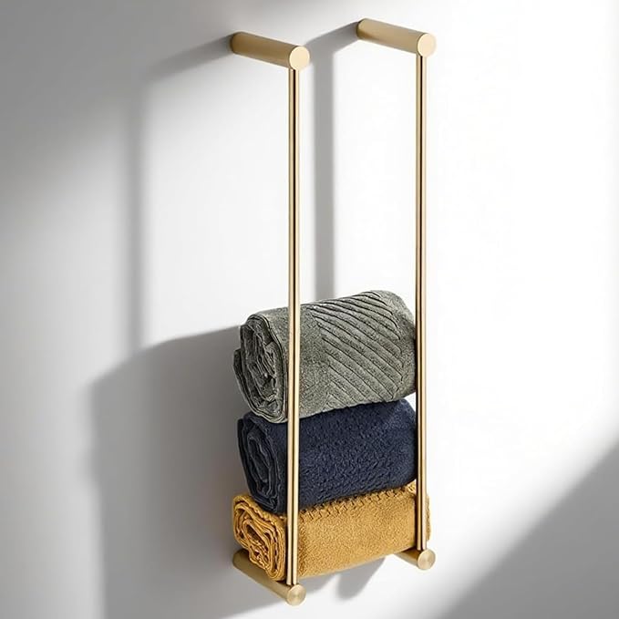 Towel Racks for Bathroom, NEWRAIN Wall Mounted Stainless Steel Organizer by NEWRAIN