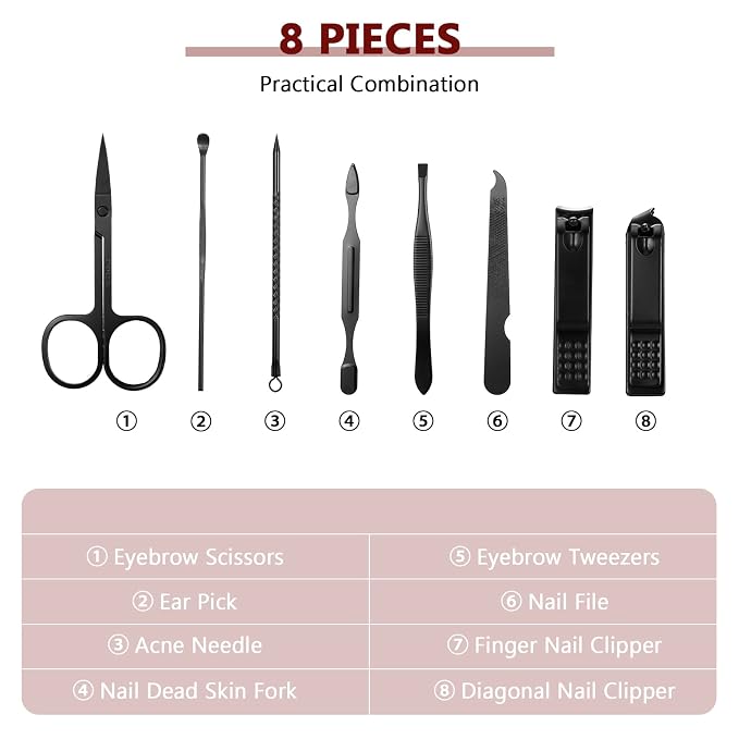 Hanaive 6 Set Manicure Set 48 Pcs Nail Clippers Pedicure Kit Gift - Image 5