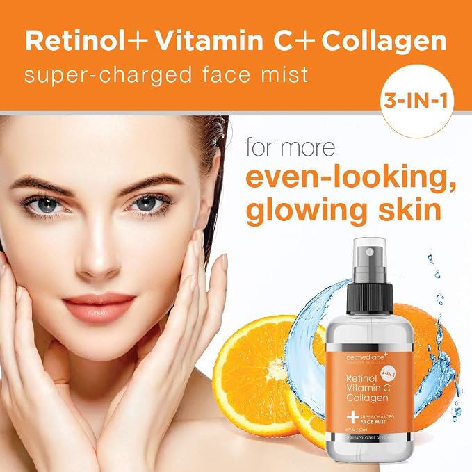 3 in 1 Super-Charged Anti-Aging Face Mist w/Retinol, Vitamin C + Collagen | - Image 3