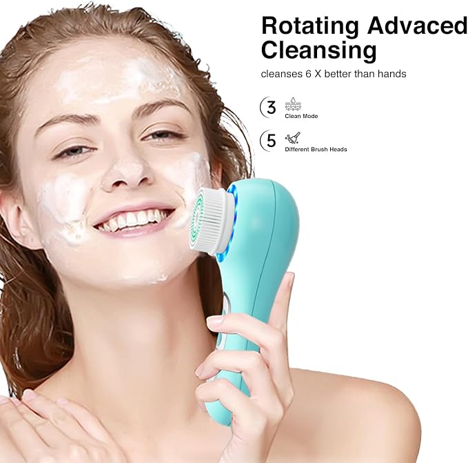 UMICKOO Electric Facial Cleansing Brush, 2-Way Rotating Face Scrubber - Image 5