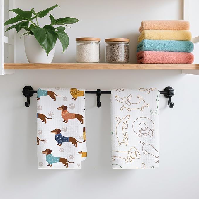 2PCS Cute Dachshund Kitchen Towels, Dog Mom Gifts - Image 4