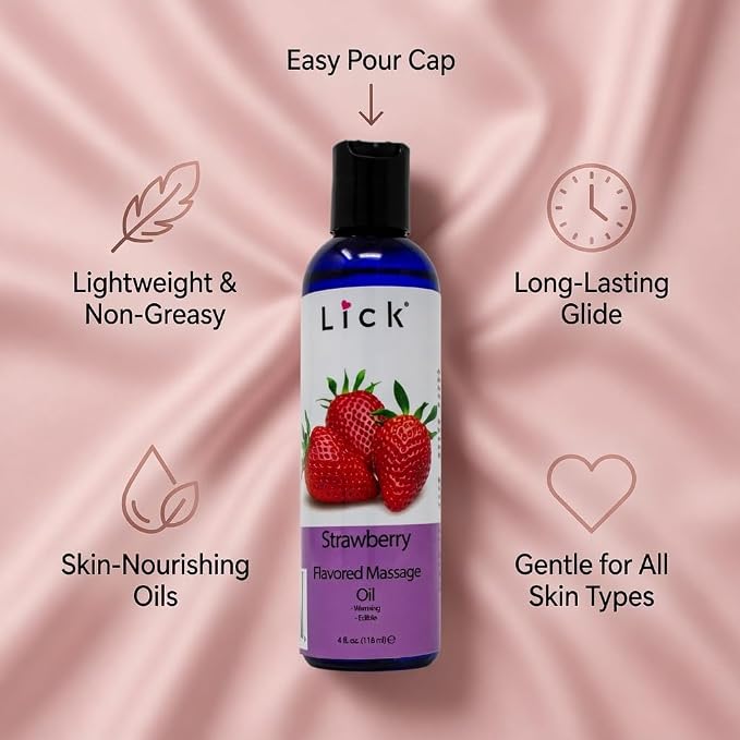 Lick Strawberry Flavored Massage Oil - Image 4