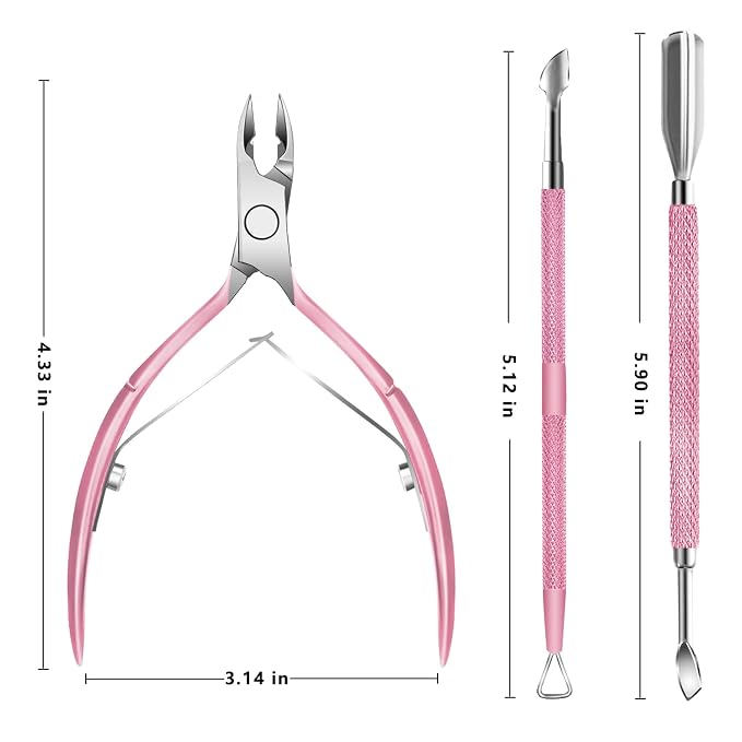 Cuticle Trimmer with Cuticle Pusher and Scissors, Cuticle Remover Professional - Image 7