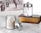 Amolliar 6Pc Apothecary Jars Bathroom Vanity Organizer- Rustic Farmhouse Decor - Image 2