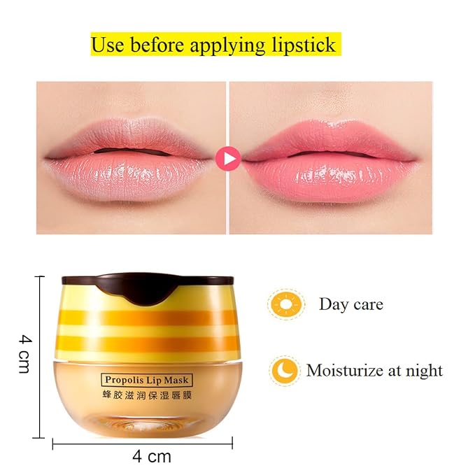 2 PCS Bee Lip Balm Honey Pot, Honey Propolis Lip Mask Moisturizing Moisture - Image 7