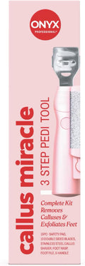 ONYX Professional Callus Miracle 3 Step Pedi Tool, Includes a Stainless Steel by OnyxProfessional