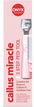 ONYX Professional Callus Miracle 3 Step Pedi Tool, Includes a Stainless Steel by OnyxProfessional