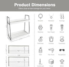 Forbena 2 Tier Bathroom Counter Organizer, Wood Shelf Tray - Image 2