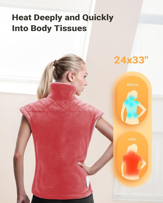 iDOO Heating Pad for Back Neck & Shoulders Pain Relief, FSA Eligible Items - Image 2