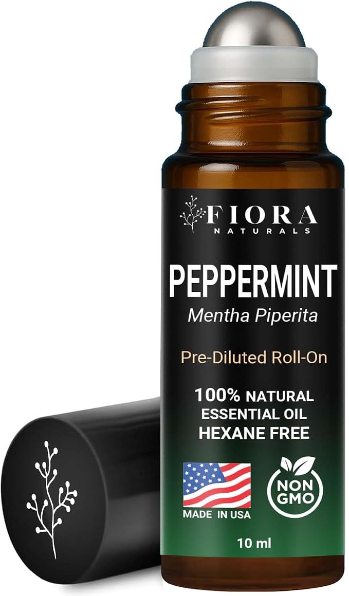 Peppermint Essential Oil Roll On – Cooling Aromatherapy Peppermint Oil by FioraNaturals