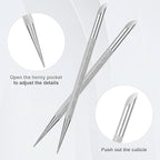 2Pcs Nail Cleaning Cuticle Stick Tool, Stainless Steel Cuticle Pusher, Nail - Image 4