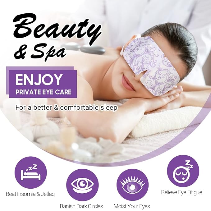 16 Packs Steam Eye Masks for Dry Eyes, Lavender Heated Eye Mask, Relief Tired - Image 4