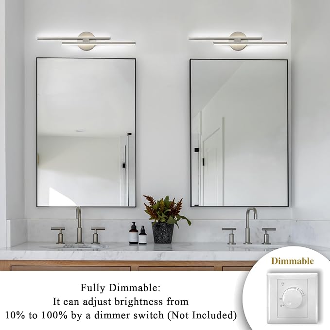 EDISLIVE Dimmable Modern LED Vanity Light Fixtures Bathroom Vanity Wall Lighting - Image 3