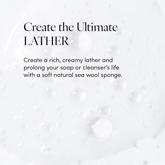 LATHER - Natural Sea Wool Sponge, 4-5" - Organic Exfoliating Body Scrubber - - Image 4