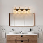 Crystal Vanity Lights 4-Light Black Gold Bathroom Vanity Lights Modern Crystal - Image 7