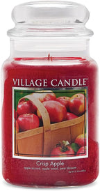 Village Candle Crisp Apple Large Glass Apothecary Jar Scented Candle, 21.25 oz. by VillageCandle