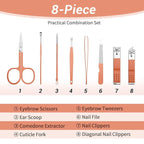 6 Sets Manicure Set 8 in 1 Stainless Steel Nail Clippers Pedicure Kit, - Image 3