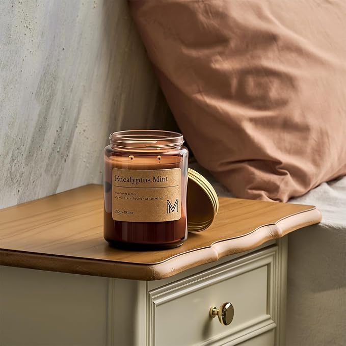 M&SENSE Eucalyptus Mint Scented Christmas Candle Gift | 19.4oz, 115-Hour Burn | - Image 7