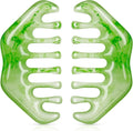 Geiserailie 2 Pcs Jade Combs Esthetician Supplies Massage Stone Hair Gua Sha by Geiserailie