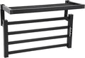 4 Bars Towel Warmer Rack with Top Shelf, Electric Wall Mounted Heated Towel by Dawot