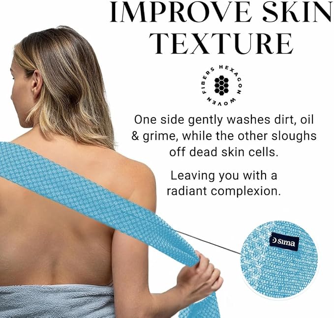 Sima Brand Exfoliating Washcloth Face & Body Scrub Towel - Image 4