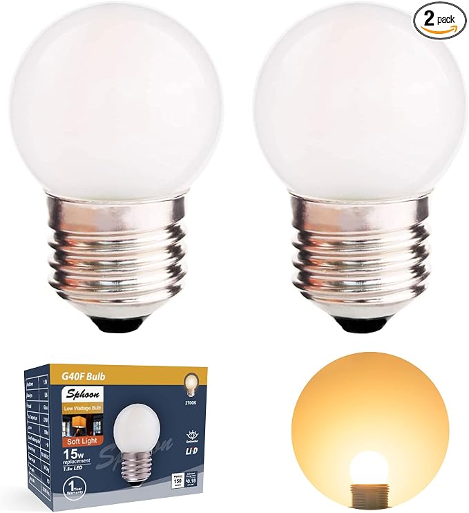 G40 1.5w Low Wattage Led Bulb Equivalent 15 Watt Standard E26 Base G14 Small by lightinlife-DIYIdeallife