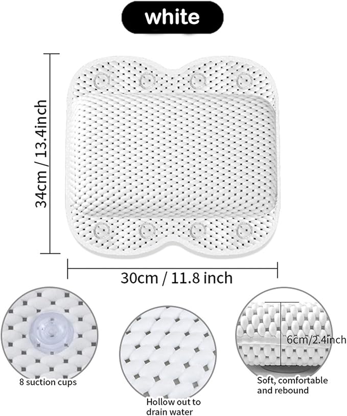 Bath Pillow Non Slip Spa Bathtub Head & Neck Rest Support, Headrest - Image 6