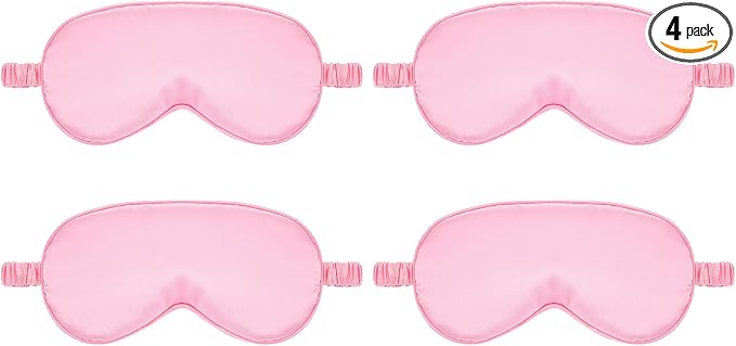 Silk Sleep Eye Mask 4 Pack Mulberry Silk Sleep Mask Eye Cover Blindfold by Unknown