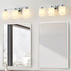 3-Light Bathroom Light Fixtures, Modern Vanity Lights, Chrome Metal Wall Lamp - Image 8