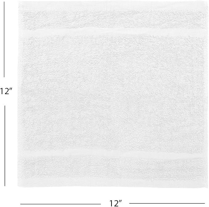 Avalon Towels Cotton Washcloths 24-Pack – 12 x 12 Inch White Super Soft & - Image 8