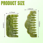 Geiserailie 2 Pcs Jade Combs Esthetician Supplies Massage Stone Hair Gua Sha - Image 2