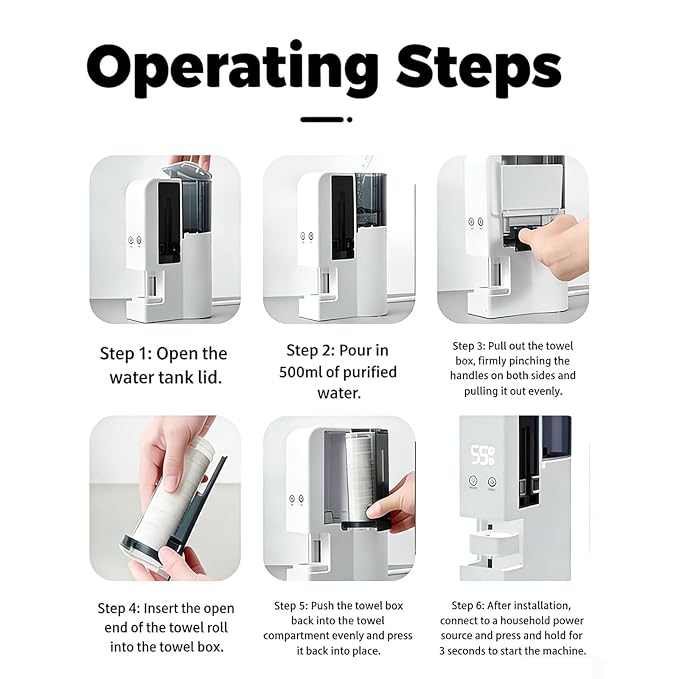 5s Fast Hot Towel Dispenser, 55°C Constant Temp, 500ml Tank, Auto-Dry & Safe - Image 5
