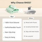 RHOS Shampoo Brush, Soft Silicone Scalp Scrubber, Scalp Massager - Image 3