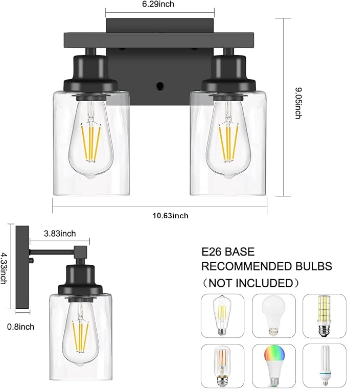 Bathroom Vanity Light, 2-Light Modern Matte Wall Sconce Lighting - Image 5