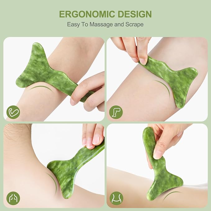 Jade Stone Gua Sha Massage Tool Set Larger Guasha Board - Image 5