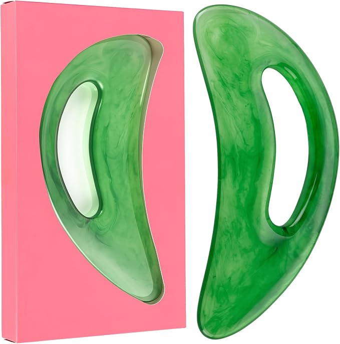 Green Resin Gua Sha Scraping Massage Tool, Handheld Myofascial Release Tool by Unknown