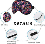 Dancing Skeletons Eye Mask Sleeping Mask Garden Flower Leaves Dead Halloween - Image 3