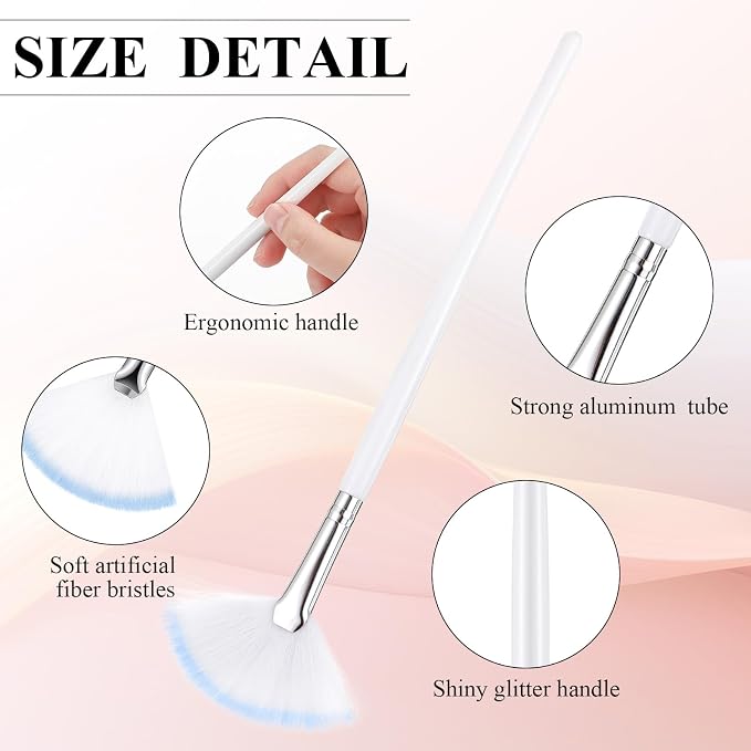 9 Pieces Facial Fan Mask Brushes, Soft Facial Applicator Brushes Tools - Image 3
