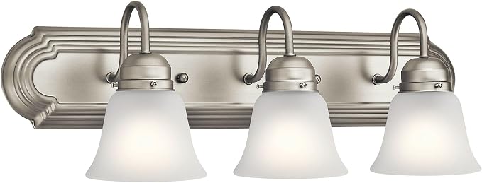 Kichler 24" 3-Light Vanity Bath Light in Brushed Nickel, Modern Bathroom Light - Image 2