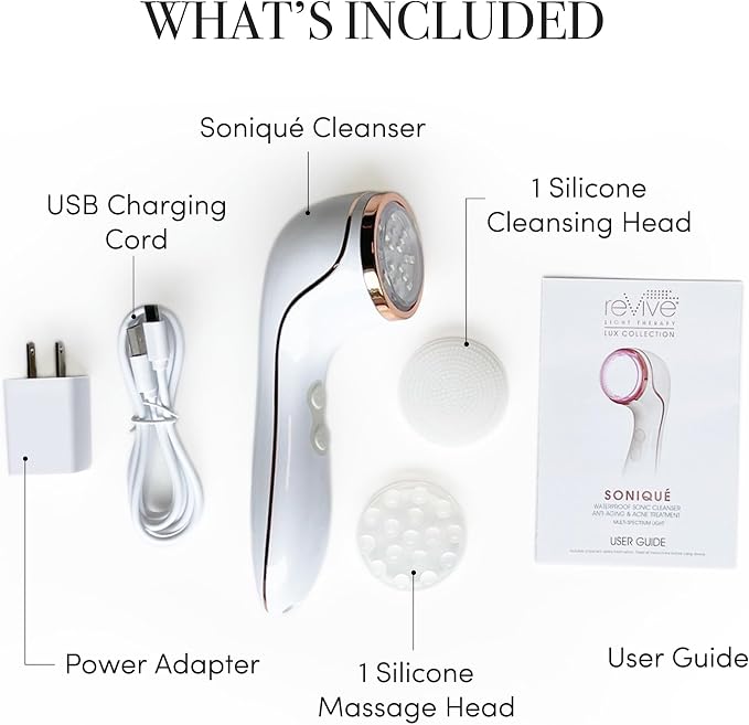 reVive Light Therapy Lux Collection Soniqué Cleanser, Sonic Face Cleanser Brush - Image 6