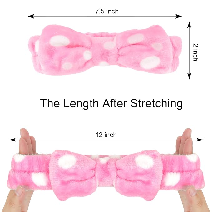 Casoty 12 Pcs Spa Headbands, Skin Care Headband, Soft Coral Fleece Makeup Head - Image 6