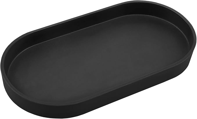 Black Small Tray, Oval Tray for Kitchen Counter, Bathtub Bathroom Vanity Items by VCREATC-VCREATEFORCUSTOMER