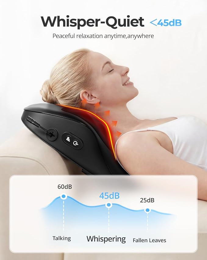 Electric Neck Massager Pillow, Ultra-Quiet Corded Neck and Shoulder Massager - Image 5
