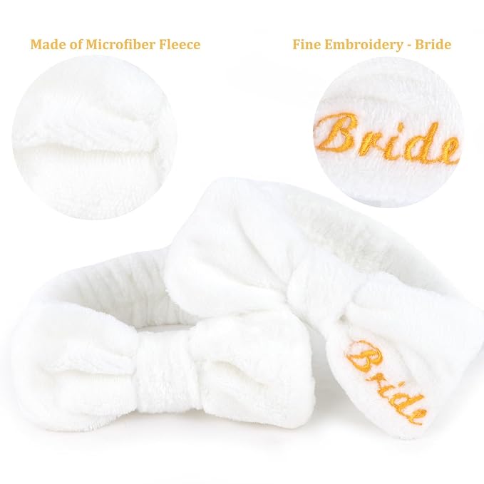 CIEHER 8 Pcs White Spa Headbands Bachelorette Party Favors - Image 2