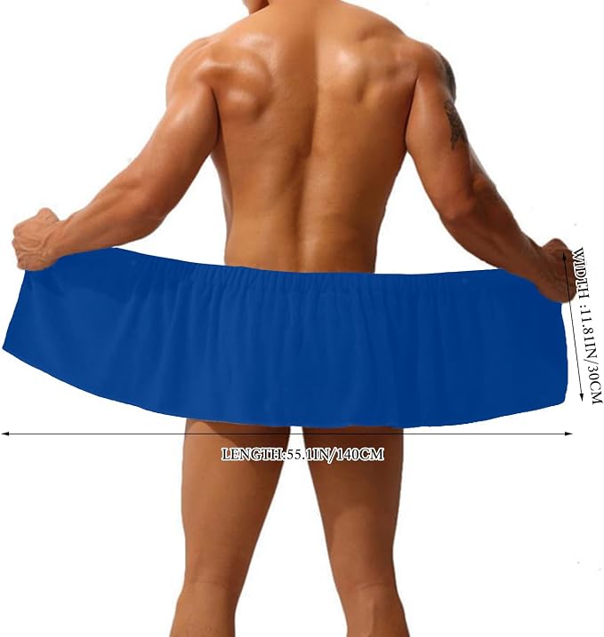 Men Boys Soft Wearable Bath Towel Short Pants Adjustable Mircofiber Towel Pool - Image 2
