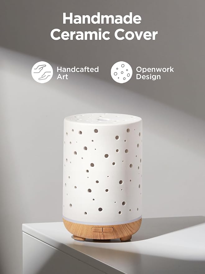 InnoGear Essential Oil Diffuser, 150ml Ceramic Ultrasonic Air Humidifier Cool - Image 2
